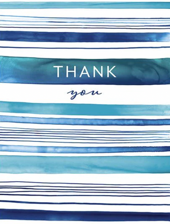 Thank You - Blue Stripes