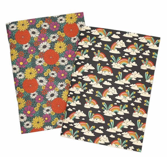 Duo Notebooks - Flowers & Rainbows by Megan Kampa