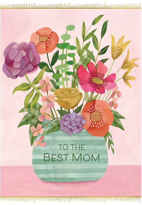 Mother's Day - Best Mom Vase of Flowers