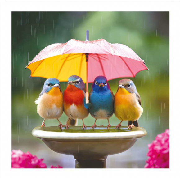 Blank - Birds Under an Umbrella