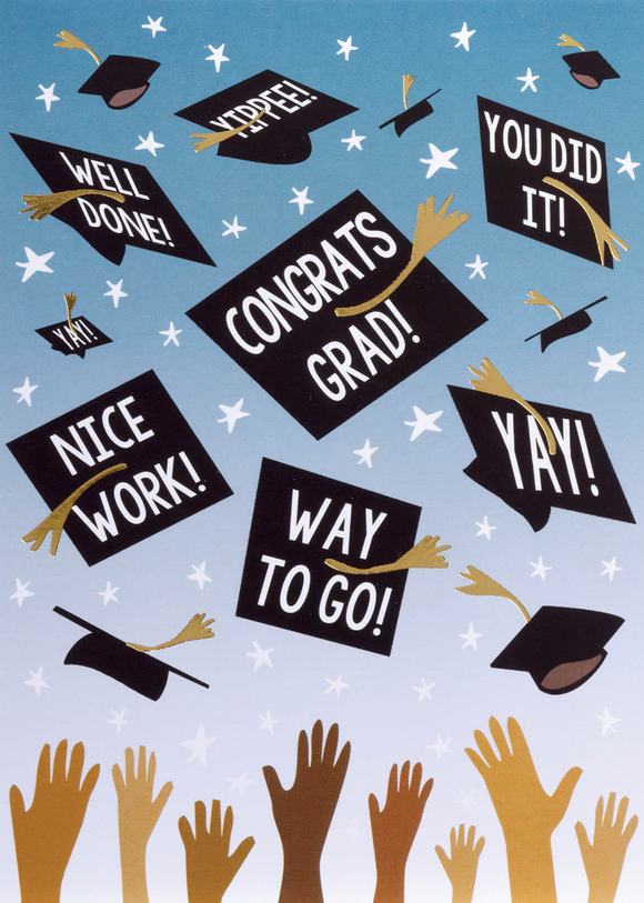 Graduation - Hands Tossing Grad Caps
