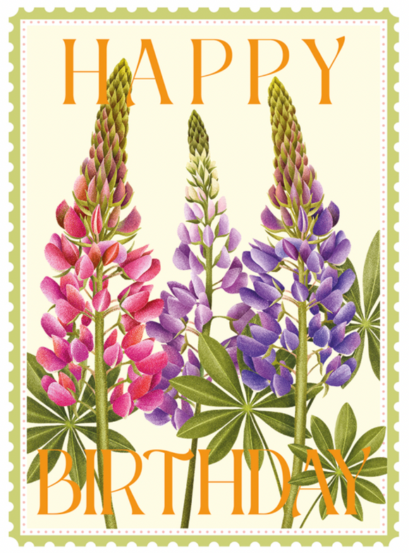 Birthday - Lupins Stamps