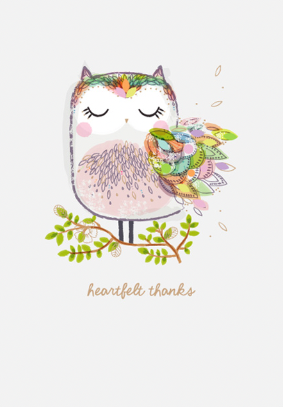 Thank You - Heartfelt Owl