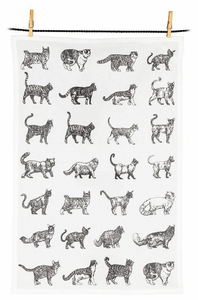 Cat Outline Tea Towel