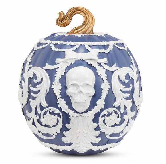 Embossed Scroll Pumpkin in Blue