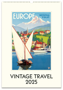 2025 Cavallini Wall Calendar - Vintage Travel