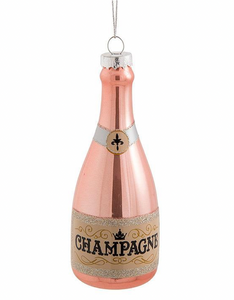 Pink Champagne Bottle Hanging Ornament