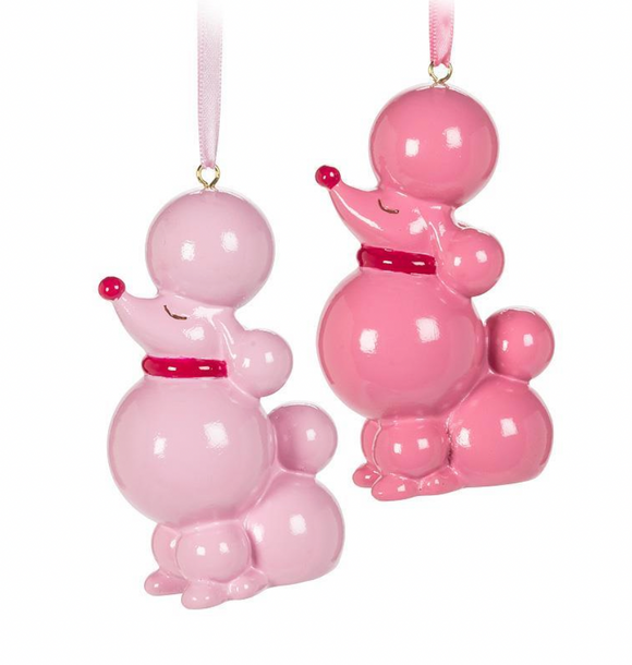 Pink Poodle Ornament