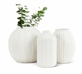 Curvy Knit & Cable Vase