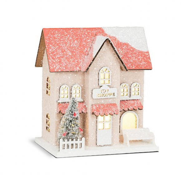 Small Snowy Glitter Toy Shoppe with LED Lights