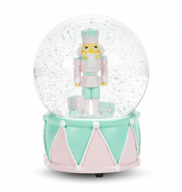 Pastel Nutcracker Musical Snow Globe