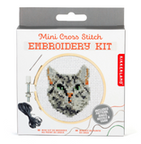 Tabby Cat Mini Cross Stitch Embroidery Kit