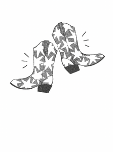 Blank - Silver Cowboy Boots