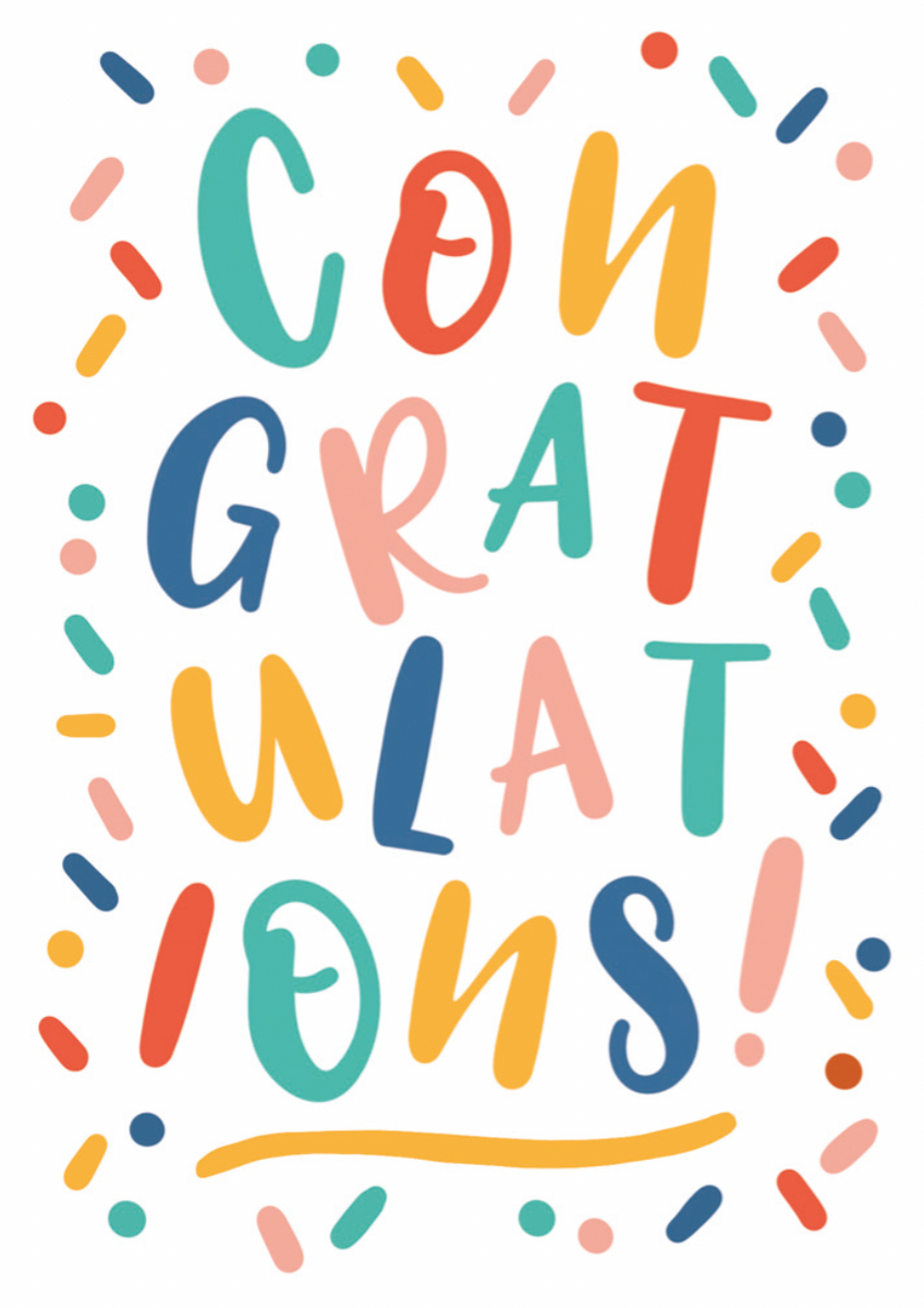 Congratulations - Confetti Letters – Take Note Stationery Boutique