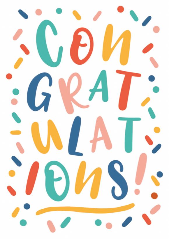 Congratulations - Confetti Letters