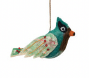 Felt, Embroidered & Sequinned Bird Ornaments