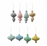 Felt, Embroidered & Sequinned Pastel Ornaments