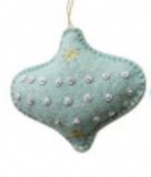 Felt, Embroidered & Sequinned Pastel Ornaments