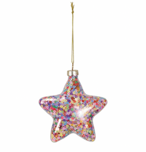 Star filled with Colourful Sequins Ornament