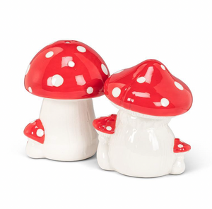 Red Dot Mushroom Salt & Pepper Shakers