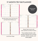 Summer Poppies Tri-Tab 2024-25 Academic Planner