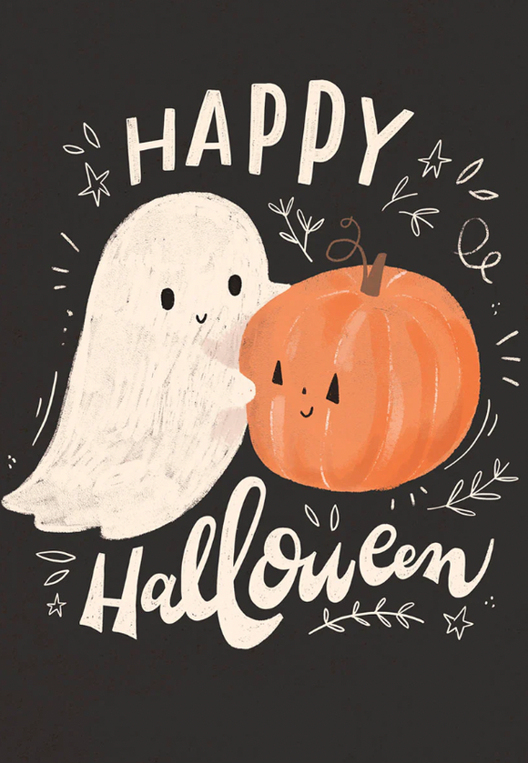 Halloween - Ghost Hugging a Pumpkin