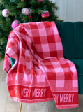 "Very Merry" Throw in Red