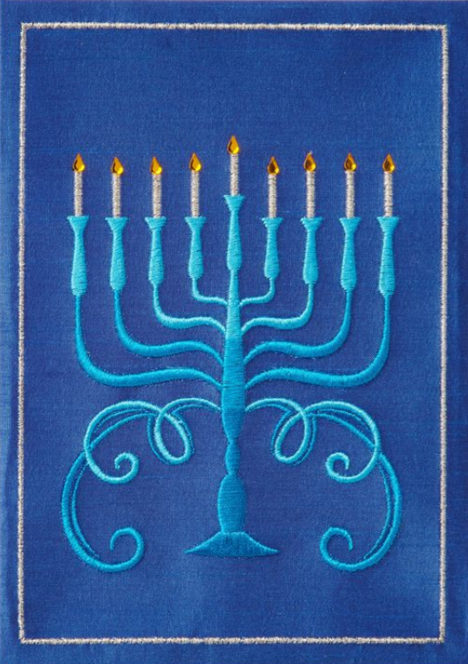 Hanukkah - Embroidered Menorah