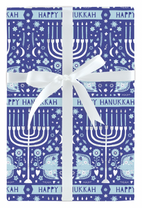 Hanukkah Dove & Menorah Jumbo Roll Wrap