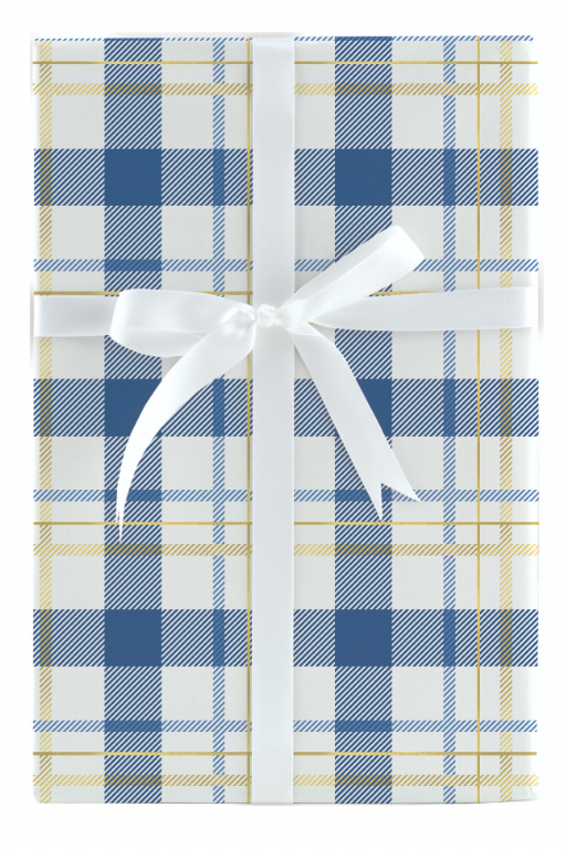 Blue & Gold Plaid Roll Wrap