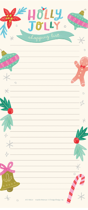 Magnetic Notepad - Holly Jolly Shopping List