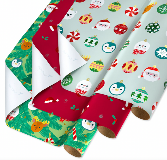 Animal Ornaments Jumbo Roll Wrap Trio