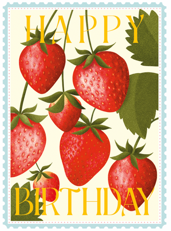 Birthday - Strawberries Stamps