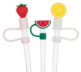 Jumbo Straws with Fruit Caps