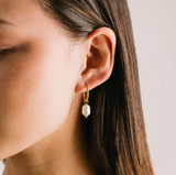 Lover's Tempo Oceane Pearl Earrings: Waterproof Gold