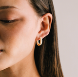 Lover's Tempo Bianca Hoop Earrings: Waterproof Gold