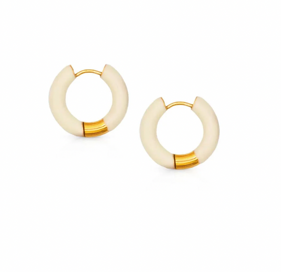 Lover's Tempo Bianca Hoop Earrings: Waterproof Gold