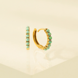 Lover's Tempo Blue Opal 15mm Hoop Earrings: 14K Gold Vermell