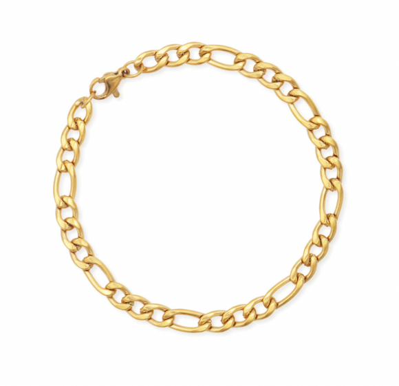 Lover's Tempo Bronte Chain Bracelet: Waterproof Gold