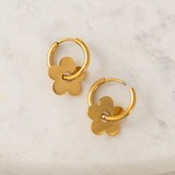 Lover's Tempo Petal Hoop Earrings: Waterproof Gold