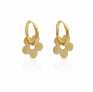 Lover's Tempo Petal Hoop Earrings: Waterproof Gold