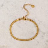 Lover's Tempo Sasha Herringbone Bracelet: Waterproof Gold