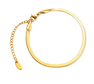 Lover's Tempo Sasha Herringbone Bracelet: Waterproof Gold