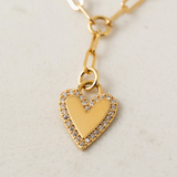 Lover's Tempo Verona Pave Heart Layered Necklace: Gold