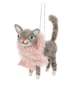 Felted Cat Ornament