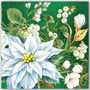 Michel Designs Luncheon Napkin - Winter Blooms