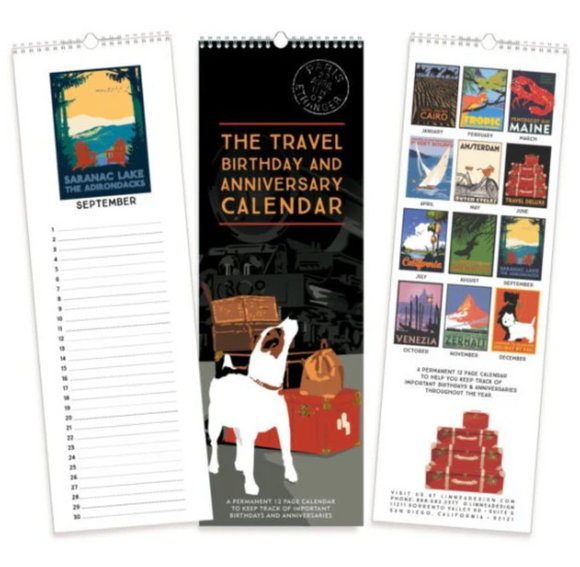 Perpetual Calendar - Vintage Travel