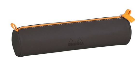 Rhodiarama Zippered Round Pencil Case - Black