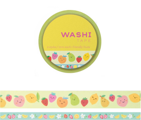 Washi Tape Double Roll - Friendly Fruits