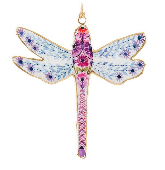 Large Pink & Blue Dragonfly Hanging Ornament